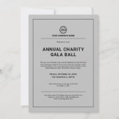 カスタム会社ビジネス企業のイベントパーティーグレー 招待状 (正面)