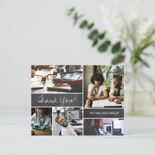 カスタム会社フォトコラージュ感謝していユー ポストカード (スタンド正面)