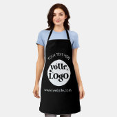 カスタム会社ブランドのビジネスロゴ エプロン (着用した状態)