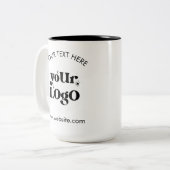 カスタム会社ブランドのビジネスロゴ ツートーンマグカップ (正面左)