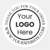カスタム会社ブランドロゴホワイト ラウンドシール (正面)