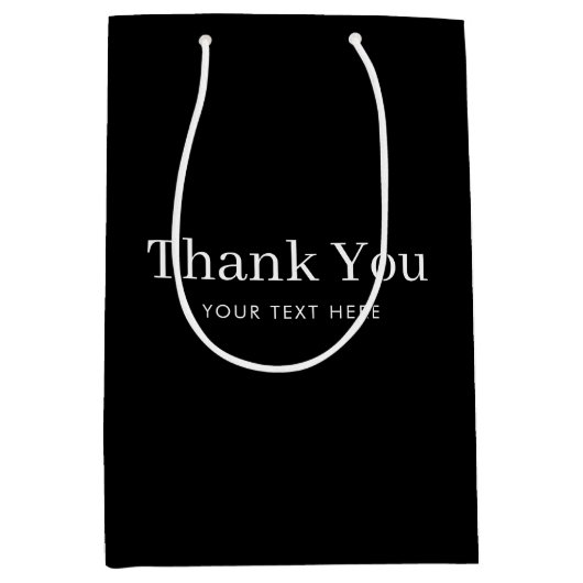 カスタム会社プロモ感謝していロック ミディアムペーパーバッグ (正面)