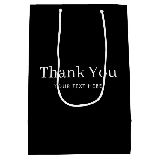 カスタム会社プロモ感謝していロック ミディアムペーパーバッグ (裏面)