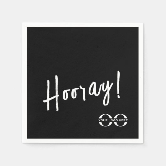 カスタム会社ロゴお祝いイベント スタンダードカクテルナプキン (正面)