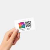 カスタム会社ロゴここQRコードテンプレート バッジ (手持ち)