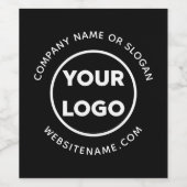 カスタム会社ロゴとテキスト 法人イベント ブラック ワインラベル (シングルラベル)