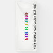 カスタム会社ロゴと文字のプロモーション用バナー 横断幕 (縦)