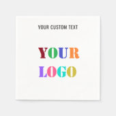 カスタム会社ロゴと文字ビジネスナプキンス スタンダードカクテルナプキン (正面)
