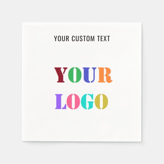 カスタム会社ロゴと文字ビジネスナプキンス スタンダードカクテルナプキン (正面)