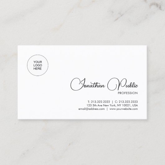 カスタム会社ロゴのアップロードモダン名 名刺 (正面)