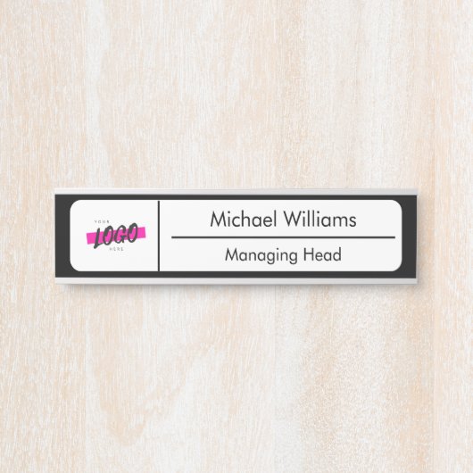 カスタム会社ロゴオフィスのドアのタイトル名 サインプレート (正面)