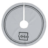 カスタム会社ロゴクリスマスエレガントパーティー灰色 ブラッシュドポリエステルツリースカート (正面)