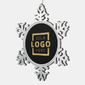 カスタム会社ロゴクリスマスエレガントパーティー スノーフレークピューターオーナメント (右)