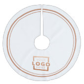 カスタム会社ロゴクリスマスエレガントパーティー ブラッシュドポリエステルツリースカート (正面)