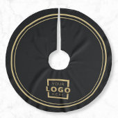 カスタム会社ロゴクリスマスエレガントパーティー ブラッシュドポリエステルツリースカート