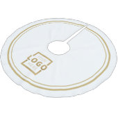 カスタム会社ロゴクリスマスエレガントパーティー ブラッシュドポリエステルツリースカート (アングル)