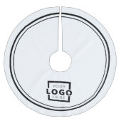 カスタム会社ロゴクリスマスエレガントパーティー ブラッシュドポリエステルツリースカート (正面)