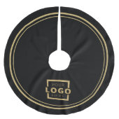 カスタム会社ロゴクリスマスエレガントパーティー ブラッシュドポリエステルツリースカート (正面)