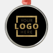 カスタム会社ロゴクリスマスエレガントパーティー メタルオーナメント (正面)