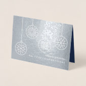 カスタム会社ロゴクリスマスオーナメント金ゴールド実在 箔カード (正面)