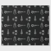 カスタム会社ロゴクリスマスギフトブルー ラッピングペーパー (フラット)