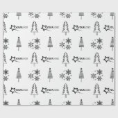 カスタム会社ロゴクリスマスギフトホワイト ラッピングペーパー (フラット)