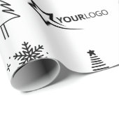 カスタム会社ロゴクリスマスギフトホワイト ラッピングペーパー (ロールコーナー)