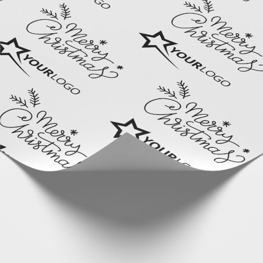 カスタム会社ロゴクリスマス ラッピングペーパー (角)