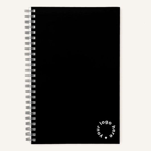 カスタム会社ロゴスワッグ |黒クラシック色 ノートブック (正面)