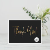 カスタム会社ロゴソーシャルフェイク金ゴールドブラック 招待状 (スタンド正面)