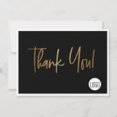 カスタム会社ロゴソーシャルフェイク金ゴールドブラック 招待状 (正面)