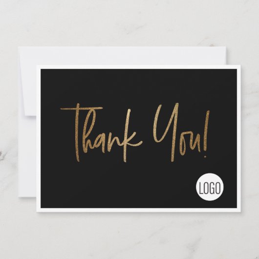 カスタム会社ロゴソーシャルフェイク金ゴールドブラック 招待状 (正面)