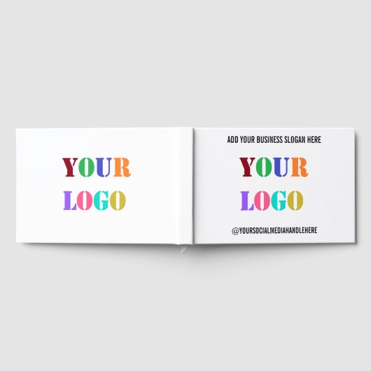 カスタム会社ロゴソーシャルメディア文字ゲストブック ゲストブック (全面)