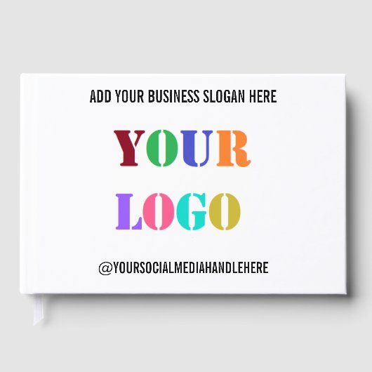 カスタム会社ロゴソーシャルメディア文字ゲストブック ゲストブック (正面)