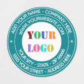 カスタム会社ロゴテキストラベル あなたの色 ラベル (デザイン1)