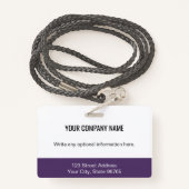 カスタム会社ロゴバーコード従業員フォトパープル バッジ (裏面ランヤード)