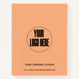 カスタム会社ロゴパステルオレンジ |カスタマイズ ノートブック