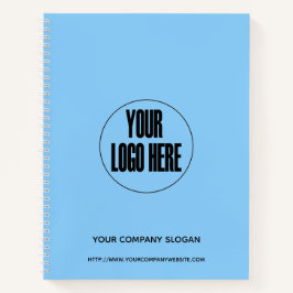 カスタム会社ロゴパステルブルー |カスタマイズ ノートブック