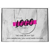 カスタム会社ロゴパターンのプロモーション大理石  ラージペーパーバッグ (正面)