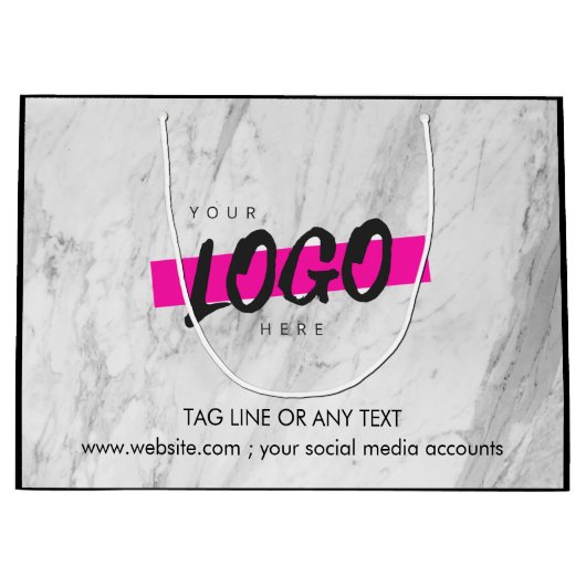 カスタム会社ロゴパターンのプロモーション大理石  ラージペーパーバッグ (正面)