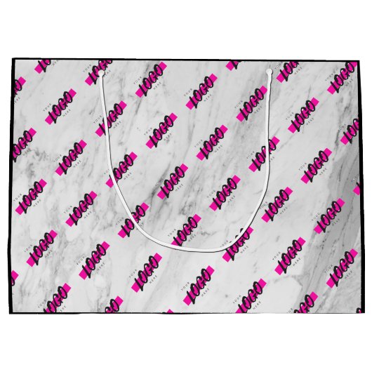 カスタム会社ロゴパターンのプロモーション大理石  ラージペーパーバッグ (裏面)