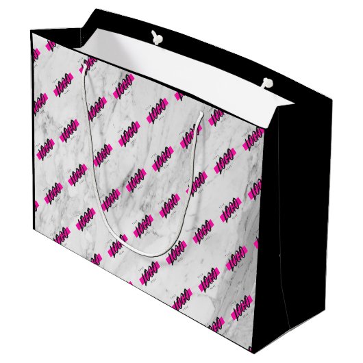 カスタム会社ロゴパターンのプロモーション大理石  ラージペーパーバッグ (裏面アングル)