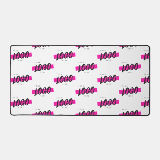 カスタム会社ロゴパターンカスタムビジネスロゴ デスクマット (正面)