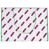 カスタム会社ロゴパターン文字のプロモーショングリーン ラージペーパーバッグ (裏面)