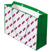 カスタム会社ロゴパターン文字のプロモーショングリーン ラージペーパーバッグ (裏面アングル)