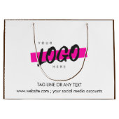 カスタム会社ロゴパターン文字プロモーションブラウン ラージペーパーバッグ (正面)