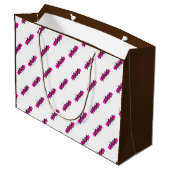 カスタム会社ロゴパターン文字プロモーションブラウン ラージペーパーバッグ (裏面アングル)