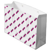 カスタム会社ロゴパターン文字プロモーションホワイト ラージペーパーバッグ (裏面アングル)