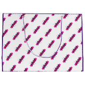 カスタム会社ロゴパターン文字プロモーションホワイト ラージペーパーバッグ (裏面)