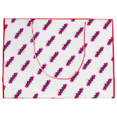 カスタム会社ロゴパターン文字プロモーションレッド ラージペーパーバッグ (裏面)